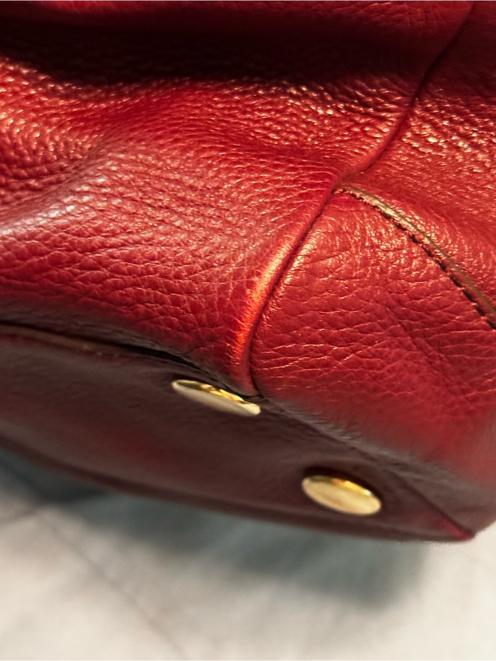 Fossil Deep Burgundy Leather Tote Satchel - Picture 10 of 10